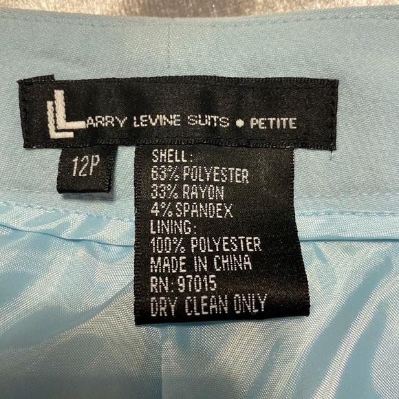 NWT Larry Levine Petite Womens 2pc. Double Breasted SS Suit, Sz. 12P, Light Blue - Picture 10 of 16